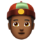 Man With Chinese Cap - Medium Black emoji on Apple